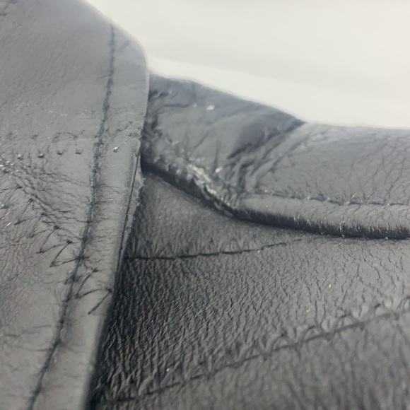 WOMEN’S Leather Works Black Genuine Leather Motorcycle Vest Zip Up Size 3XL - Picture 4 of 8